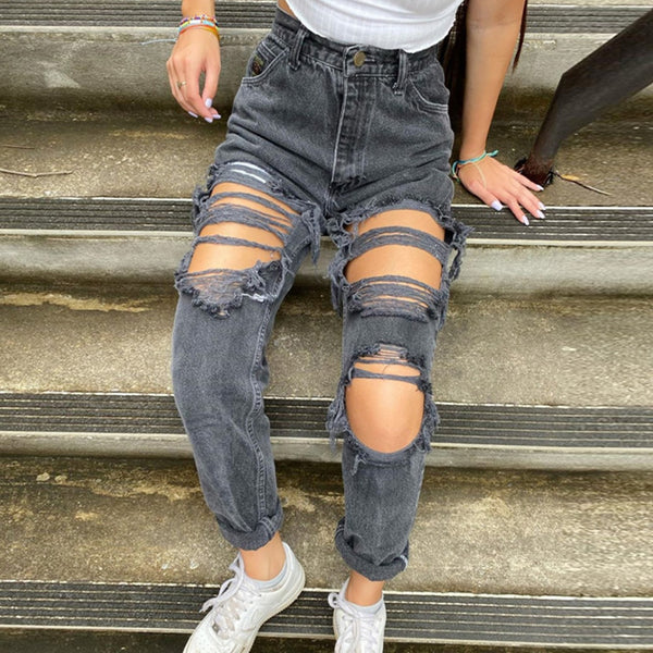 Ladies Jeans Ripped Holes Are Thinner Ladies Jeans Trousers Women Trousers - ROUTINE FASHION