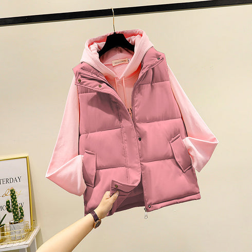 Loose Waistcoat Cotton-padded Jacket Student Vest - ROUTINE FASHION