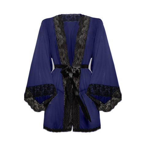 Sexy plus size women's lace bathrobe lace nightgown - ROUTINE FASHION