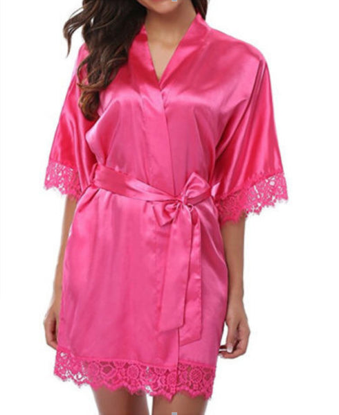 Sexy nightdress with ice silk bathrobe - ROUTINE FASHION