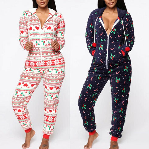 Hooded Nightwear for women Christmas Pajamas set - ROUTINE FASHION