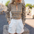 Long Sleeve Plaid Top - ROUTINE FASHION