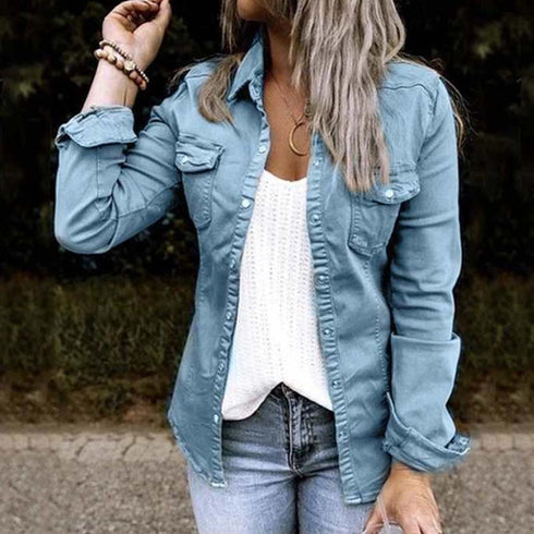 European and American mid-length denim jacket women - ROUTINE FASHION
