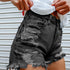 Women Printed Spring Summer Denim Shorts - ROUTINE FASHION
