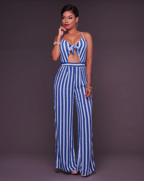 Fashion Striped Jumpsuit - ROUTINE FASHION