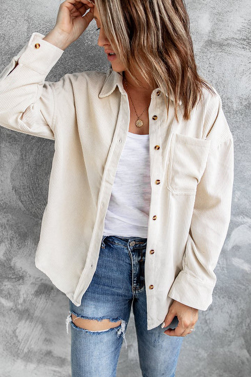Women's New Fall Winter Shirt Jacket Corduroy Top - ROUTINE FASHION