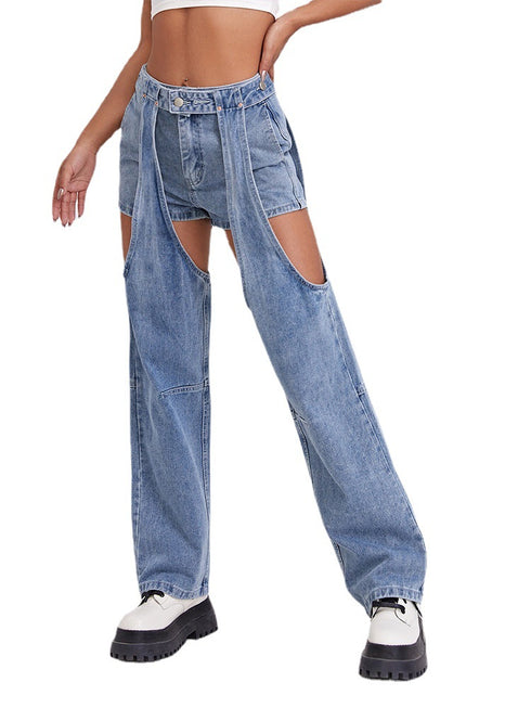 Street Jeans Women's Straight Ripped Trousers - ROUTINE FASHION