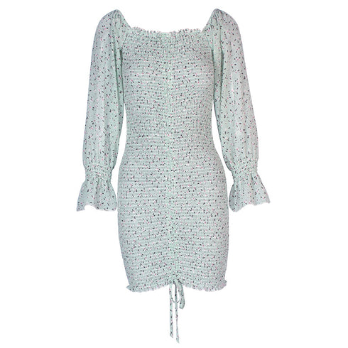 Long-sleeved ruched tie wrap hip skirt - ROUTINE FASHION