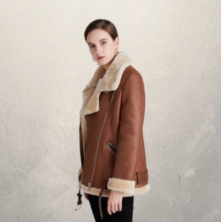 Women's motorcycle jacket leather jacket - ROUTINE FASHION