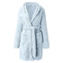 Solid Colour Hooded Home Warm Bathrobe For Women - ROUTINE FASHION