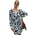 Leopard print dresses with long sleeves - ROUTINE FASHION