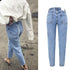 High-rise slim straight-leg washed jeans - ROUTINE FASHION