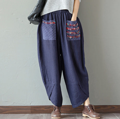 Cotton Linen Loose Trousers Women Wide Leg Pants - ROUTINE FASHION