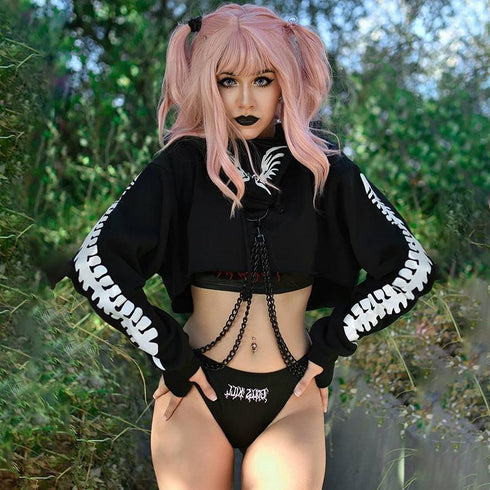 Top Pullover Sweatshirt Jumpers With Detachable O-ring Chain - ROUTINE FASHION