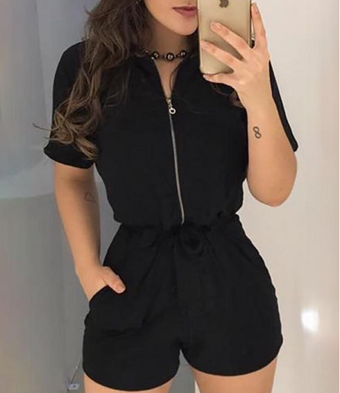 Lapel zip jumpsuit - ROUTINE FASHION