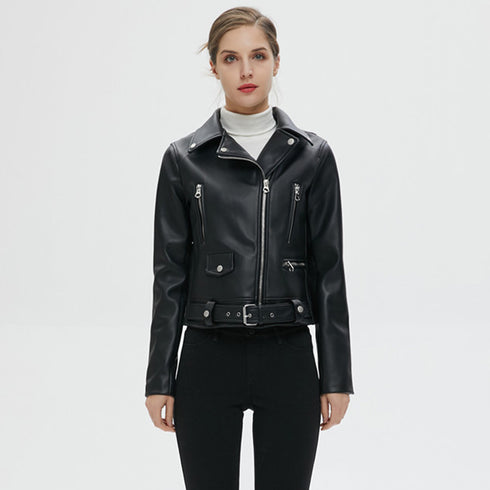 Women's leather short jacket - ROUTINE FASHION