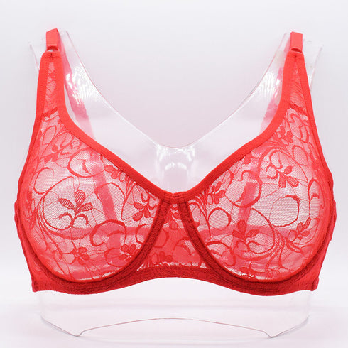 Plus Size Lace Bras For Women Underwired BH Hollow Out - ROUTINE FASHION