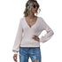 V-Neck Long-Sleeved T-Shirt Women Loose Non-Thick Middle Women Top T-Shirt - ROUTINE FASHION