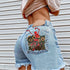 Women Printed Spring Summer Denim Shorts - ROUTINE FASHION