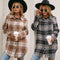 Women's Loose Casual Plush Plaid Shirt Jacket - ROUTINE FASHION