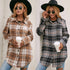 Women's Loose Casual Plush Plaid Shirt Jacket - ROUTINE FASHION