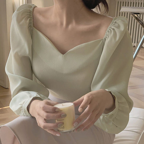 Loose Puffed Sleeve Blouse Blouse Woman - ROUTINE FASHION