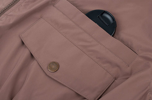 American Retro Coffee Color Short Baseball Cotton Coat Women - ROUTINE FASHION