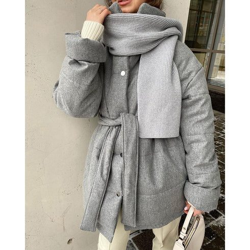 Women's Parka Coat With Front Buttons - ROUTINE FASHION