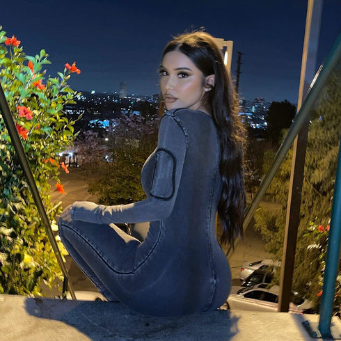 Tight Denim Jumpsuit For Women - ROUTINE FASHION