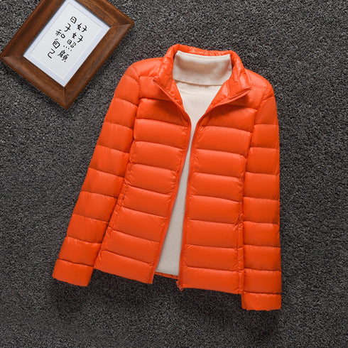 Lightweight Down Jacket Women Stand-up Collar - ROUTINE FASHION