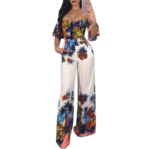 Sexy Women Jumpsuit Women Off Shoulder Self Tie Yellow Jumpsuits 2021 New Ruffle Half Sleeve Elegant Jumpsuit - ROUTINE FASHION