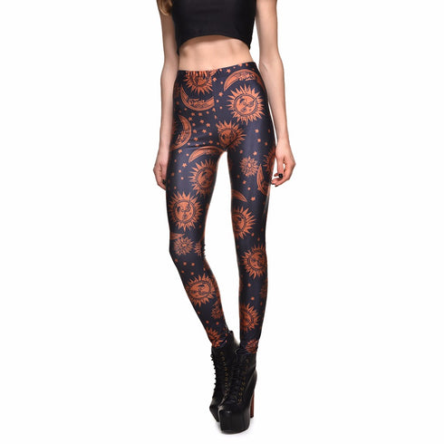 Digital printing leggings tights nine pants women - ROUTINE FASHION