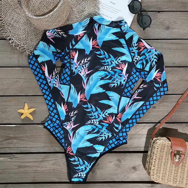 Long Sleeves Women One Piece Swimsuit - ROUTINE FASHION