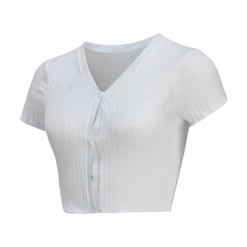 V-neck cardigan single breasted top women - ROUTINE FASHION