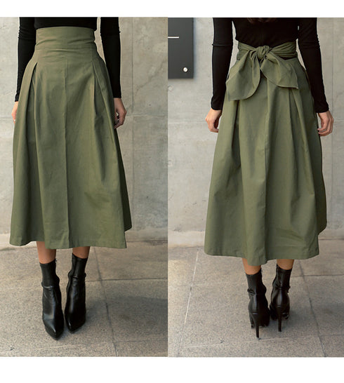 A-line skirt umbrella skirt super fire bow - ROUTINE FASHION