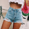 Hole stretch denim shorts - ROUTINE FASHION