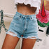 Hole stretch denim shorts - ROUTINE FASHION