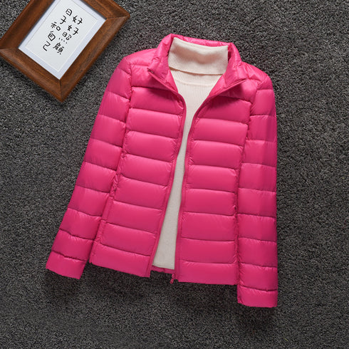 Lightweight Down Jacket Women Stand-up Collar - ROUTINE FASHION