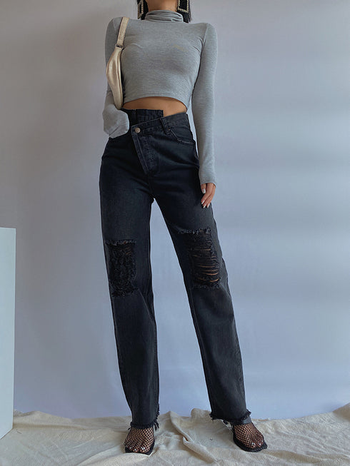 Women's slim straight loose jeans - ROUTINE FASHION