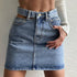 One side cutout denim skirt - ROUTINE FASHION