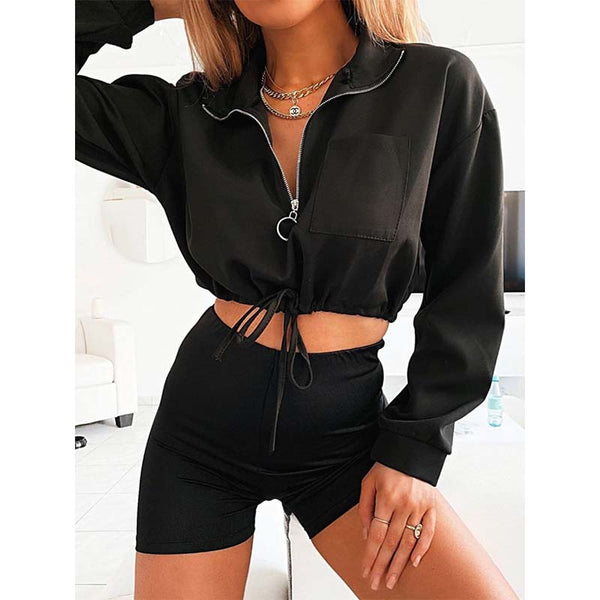 Women Short Hoodies Series Autumn Streetwear Sexy Hoodie - ROUTINE FASHION