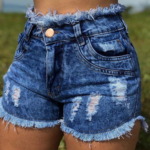 Denim shorts with fringe - ROUTINE FASHION