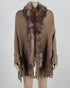 Fringed cloak shawl fur collar cape cardigan women - ROUTINE FASHION