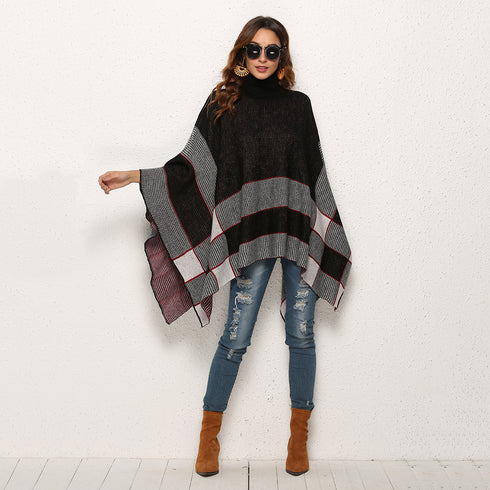 Cape sweater turtleneck sweater - ROUTINE FASHION