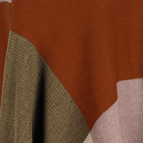 Shawl cape fringed colorblock women's coat - ROUTINE FASHION