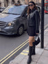 Black Leather Coat Jacket Short Plush High Fashion Winter Women - ROUTINE FASHION