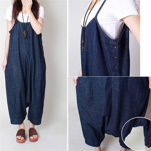 Summer denim overalls culottes - ROUTINE FASHION