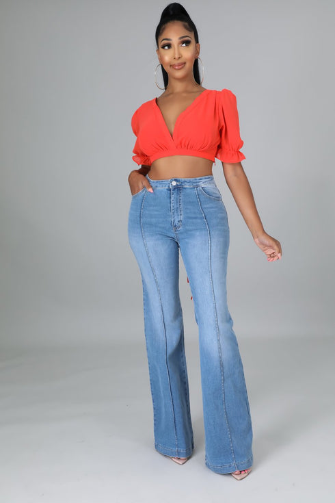 Women's New Elastic Flared Foldable Jeans - ROUTINE FASHION