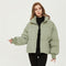 Solid Color Zipper Design Cotton Coat Bread Coat Women - ROUTINE FASHION