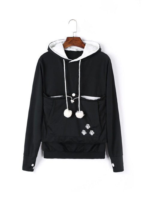 Cute Hoodies Pullover Sweatshirts With Pet Pocket For Cat Clothes Winter Women - ROUTINE FASHION